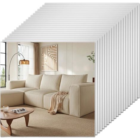 Autocollants Miroir, Auto-adhésifs, Design Flexible, 20Pcs 20x20cm (1/2)