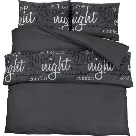 Ensemble de housse de couette,Parures de lit Noir 140x200 cm Coton CFW33533 (1/5)
