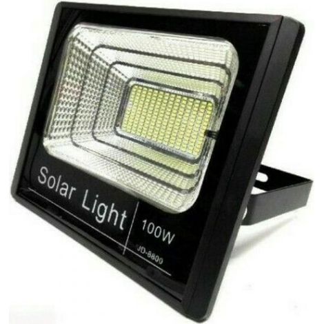 FARO LED CON PANNELLO SOLARE CREPUSCOLARE DA 10W-25W-40W-60W-100W + TELECOMANDO 100 WATT