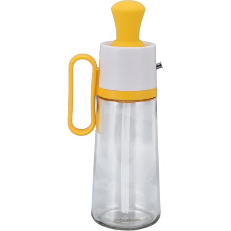 Auslaufsichere 550-ml-Ölflasche mit sichtbarer Skala, glänzender Essigspender für Grillabende im Freien, goldgelbe Farbe. (1/5)