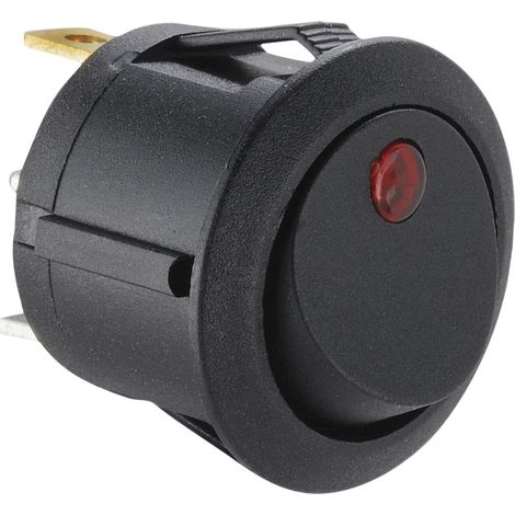Rs Pro – Interrupteur à bascule unipolaire noir lumineux On-None-Off – Largeur 20.6mm – Courant 6A – Pour espaces confinés