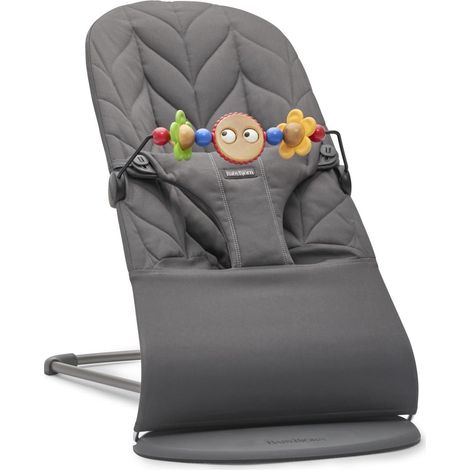 BabyBjörn Sdraietta Bliss, Tessuto, Trapunto a petalo, Antracite con Giochi per Sdraietta, Occhietti Vispi (1/2)