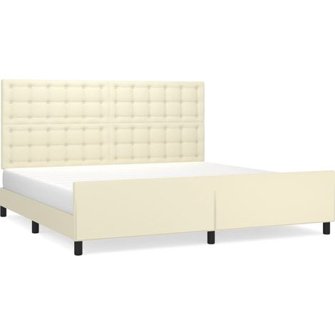 Maison Exclusive - Giroletto con Testiera Crema 200x200 cm in Similpelle (1/5)