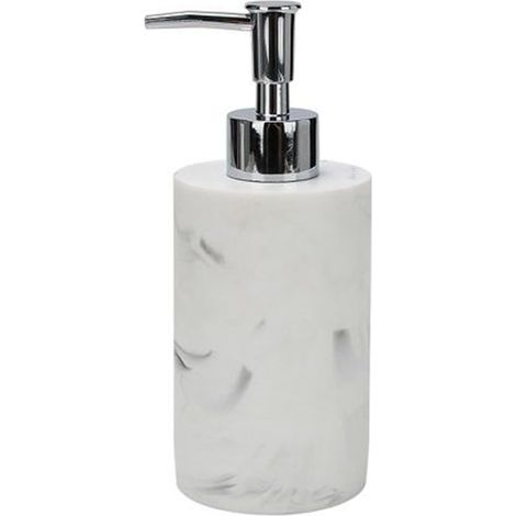 Cleafe - Dispenser Dosatore Sapone Liquido Accessorio Bagno Arredo Effetto Marmo Bianco 87829 - (1/2)