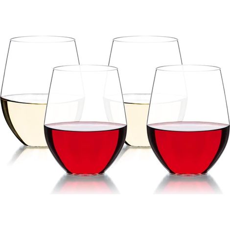 Verres à vin en plastique Tritan incassable 470 ml verre à boire pour camping party, gobelet en plastique sans BPA lot de 4-Fei Yu (1/5)