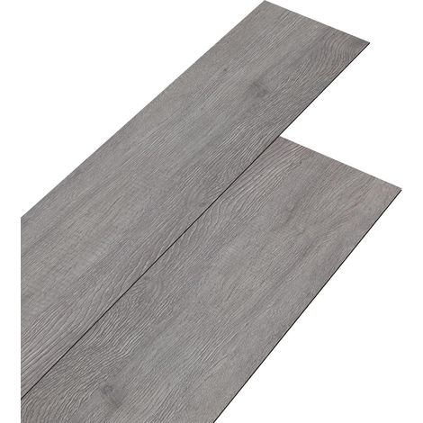 Revêtement de sol en PVC autocollant - Dalle PVC Adhesive Sol - 5,01 m² - Sol stratifié-Antidérapant-Imperméable - Découpable-91,5 cm x 15,2 cm - Épaisseur : 2 mm - 36 carreaux brun grisâtre (1/5)