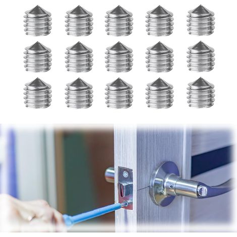 Lot de 15x jeu de vis sans tête M6x6 poignée de porte jeu de poignée de porte vis sans tête vis poignée de porte vis pointeau vis poignee de porte intérieure (1/5)