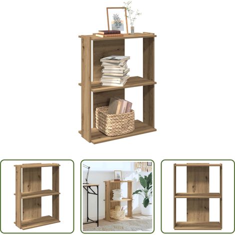 vidaXL Holzwerkstoff - Bücherregal 3 Böden Artisan-Eiche 60x30x80 cm Holzwerkstoff (1/5)