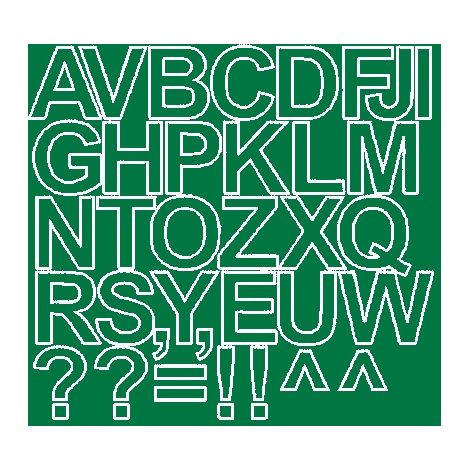 Adesivi autoadesivi con lettere, 4 cm, colore verde opaco (1/2)