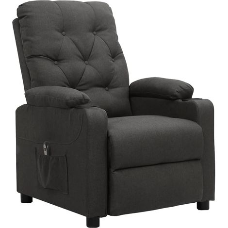 Fauteuil de Salon,Chaise,Fauteuil inclinable électrique Gris foncé Tissu CFW125979 (1/5)