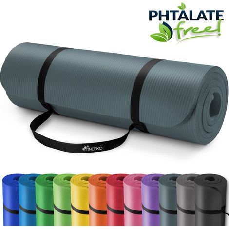 TRESKO Yogamatte Fitnessmatte Gymnastikmatte Pilates 185x60x1,5cm Blau Petrol