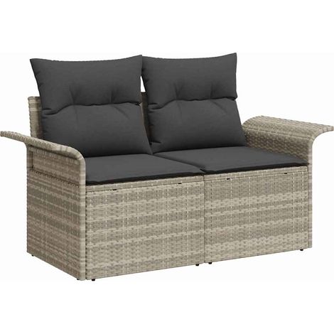 Maison Exclusive - Gartensofa mit Kissen Hellgrau 141 x 62 x 69cm