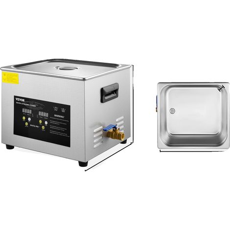 Nettoyeur Ultrasonique, Fréquence Ultrasonique de 40kHz, Acier Inoxydable Durable, 15L (1/2)