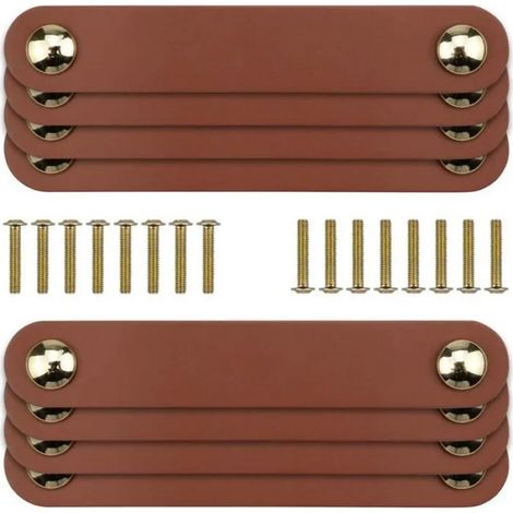 8 Pices Poignee Cuir Poignes de Tiroir en Cuir Poignee Cuir pour Poignee de Meuble Cuisine avec 22mm Vis pour Meubles (1/4)