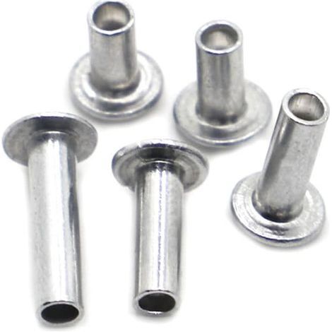 Lot de 30 rivets semi-tubulaires à tête plate large, rivets à bride en aluminium à tête ronde plate, rivets de frein, rivets (1/5)