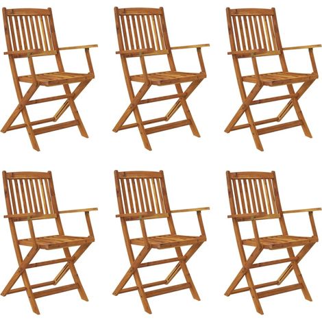 Maison Exclusive - 7-tlg. Garten-Essgruppe Klappbar Massivholz Ak