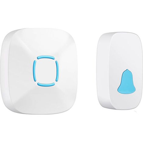Sonnette sans fil étanche longue portée 300 m, télécommande, 1 émetteur extérieur, 1 récepteur intérieur (prise UE)-AquaForge