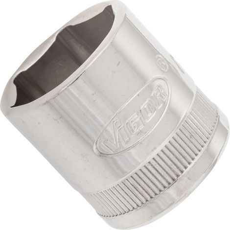 VIGOR Innenvierkant Antrieb 10 = 3/8 Zoll Steckschlüssel-Einsatz Außensechskant-Profil V2266N ∙ Vierkant hohl 10 mm (3/8 Zoll) ∙ Außen-Sechskant Profil ∙ 18 ∙ Gesamtlänge: 30 mm (1/2)