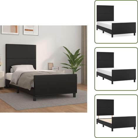 Cadre de lit sans matelas noir 80x200 cm similicuir - Cadre De Lit - Lit Double - Lit Moderne - Lit Design - Tête De Lit (1/5)