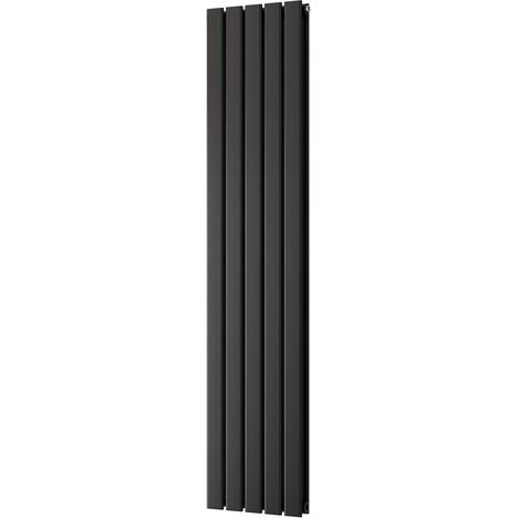 Typhoon - Black Vertical Radiator H1600mm x W340mm Double Panel