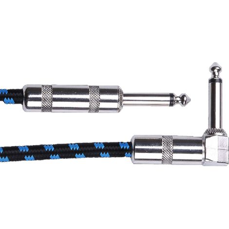 Câble de réduction de bruit pour guitare, noir et bleu, âme en cuivre, 3 mètres, pour une utilisation à domicile ou sur scène. (1/5)