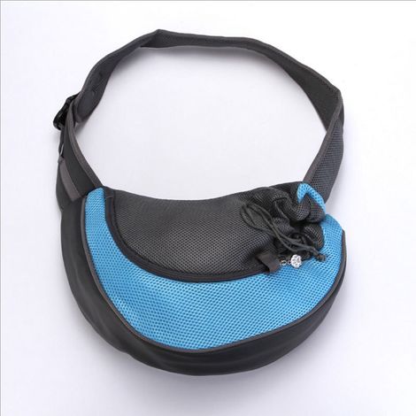 Sac pour animal de compagnie, sac à bandoulière portable de voyage pour chat et chien, sac à dos pour animal de compagnie en maille respirante(bleu)