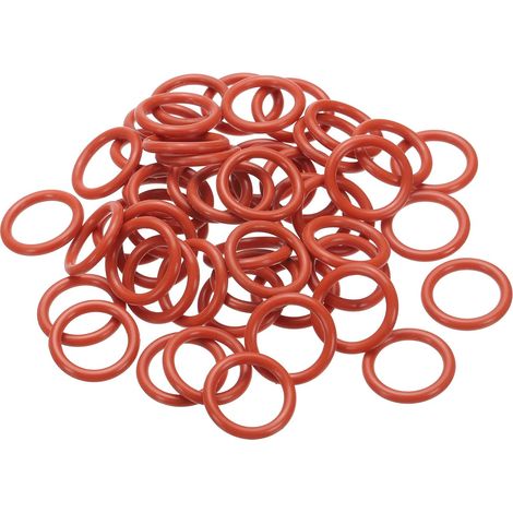 Joint Torique en Silicone 19x25x3mm (ID x OD x Largeur), 100PCS Joint d'Étanchéité Bocaux Remplacement pour Réparation Plomberie Valves Tuyaux Robinet Voiture Gaz, Rouge (1/5)