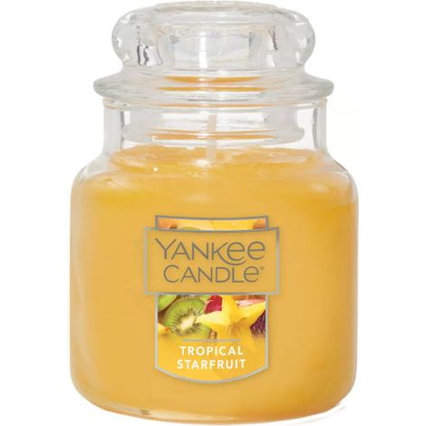 Vela Yankee Candle pequeña en frasco con aroma a carambola tropical, 104 g