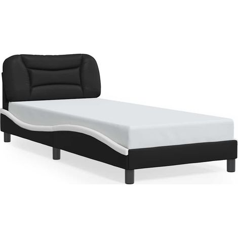 Maison Exclusive - Giroletto senza Materasso Hvar Nero e Bianco 80x200 cm in Similpelle