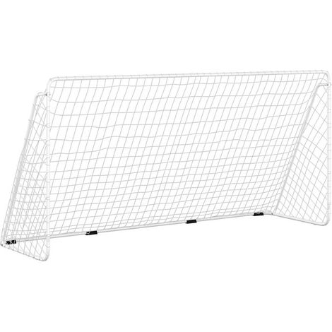 Maison Exclusive - Fußballtor mit Netz Weiß 366x122x182 cm Stahl (1/5)