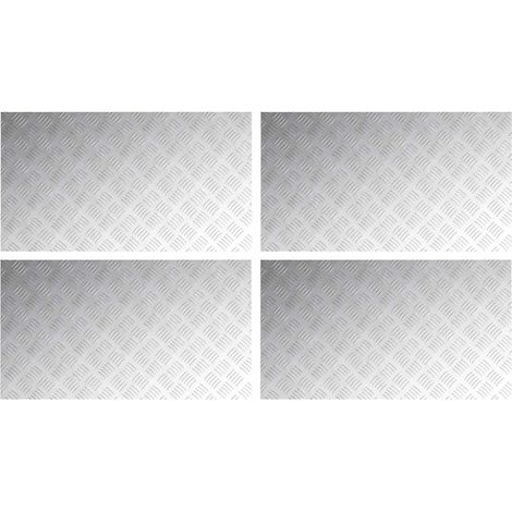 Plaques à damier 4 pcs Argent 90 x 50 cm Aluminium CFW763519 (1/5)