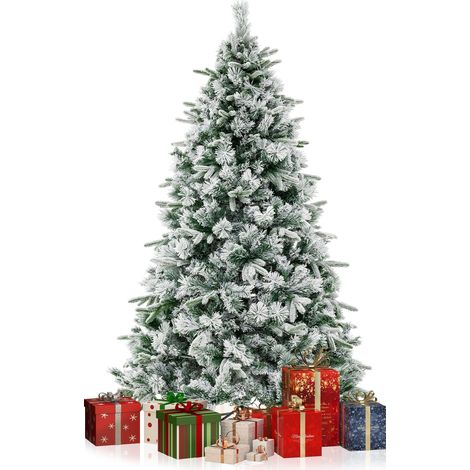 CASART Artificial Xmas Tree Flocked Christmas Tree with Pine Needles (1/5)