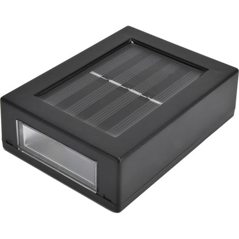 2 lots 2 lampes murales solaires LED, éclairage haut et bas, détecteur crépusculaire, IP65 étanche, décoration moderne jardin terrasse, lumière chaude, batterie intégrée incluse (1/5)