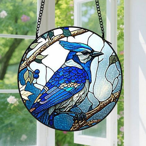 9cm Suspension en Vitrail Artistique, Attrape-Soleil Élégant Unique en Verre, Décoration Intérieure Porte, Cadeau Maman, Tante (1/5)