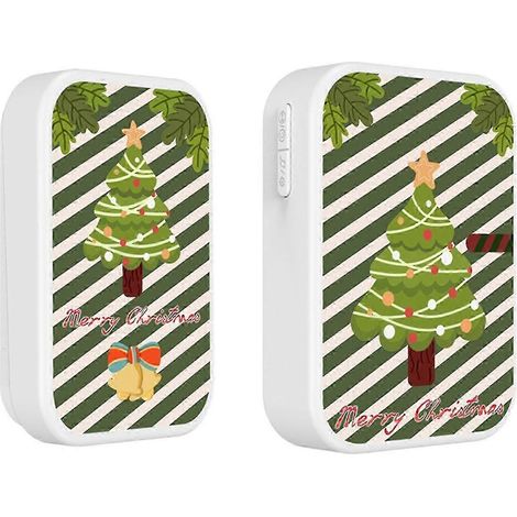 Selbstgenerierende Weihnachtstürklingel, batterielose drahtlose Türklingel für Zuhause, Pager für Senioren durch die Wand mit 38 Klingeltönen-White (1/5)
