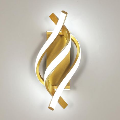Applique murale LED, lampe de chevet LED, lumière blanche 6000 K (Or) (1/5)