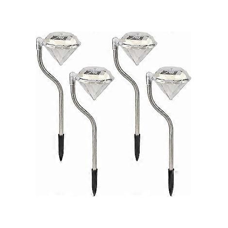 4er-Pack Solarlampen für den Garten, Solar-Diamant-Gartenleuchten für den Außenbereich (1/5)