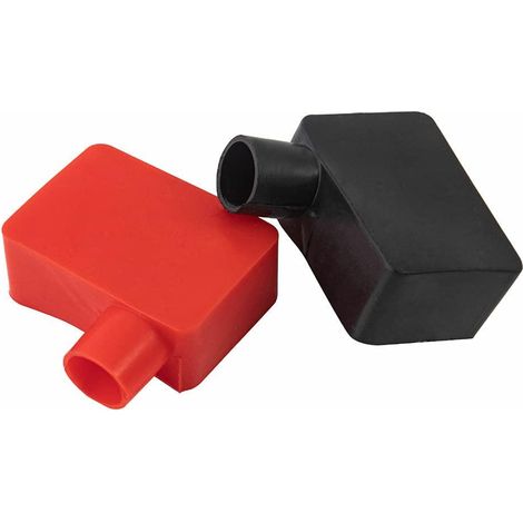 Couvre-borne batterie, couvercle de protection flexible rouge et noir (1/3)