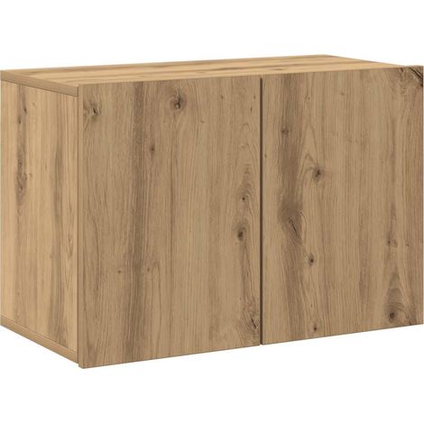 Vidaxl – Meuble TV mural en bois d'ingénierie chêne artisanal 60x30x41 cm – Design mural pour gain de place – Grand espace de rangement