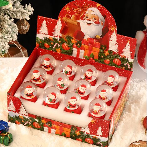 Coffret cadeau boule de cristal de Noël neuve, sapin lumineux, figurine décorative avec boîte vitrine pour décoration festive (1/5)