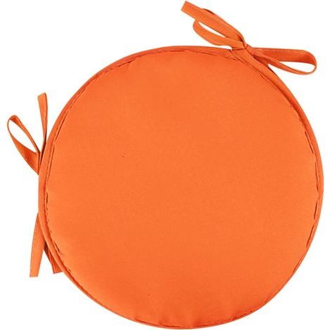 1 cuscino rotondo arancione per sedia da giardino, 30 cm di diametro - Per esterni, sgabello, patio, sala da pranzo - Cuscino grande (1/4)