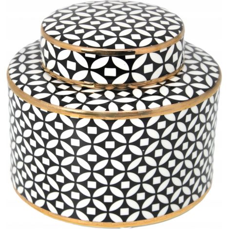 Un vaso decorativo in ceramica con motivo geometrico, perfetto per un regalo. (1/5)