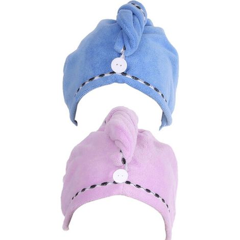 Serviettes de sechage pour cheveux a sechage rapide en microfibre douce, Violet bleu profond et leger, Ensoleillé