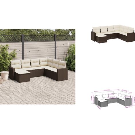Salon de jardin avec coussins 7 pcs marron résine tressée - Ensemble Salon De Jardin - Salon De Jardin Extérieur - Meuble De Jardin - Mobilier De Jardin - Résine Tressée (1/3)