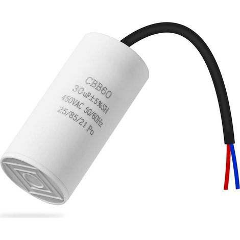 CBB60 450v 30uf 50/60HZ condensateur de démarrage, condensateur de moteur, condensateur de démarrage de moteur, condensateur microfarad avec fil (1/5)