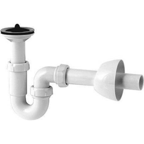 Trap de vidange d'évier - 1 1/2 pouce (40 mm) - avec crépine et bouchon - réglable en hauteur - compatible PushFit ABS PVC - 1 pièce