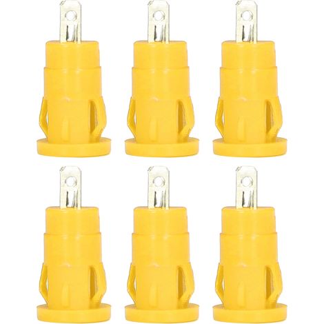 100 connecteurs de bornes à fiche banane, cosses à anneau de sécurité de 4 mm, borniers en cuivre nickelé, adaptateurs jaunes (1/5)