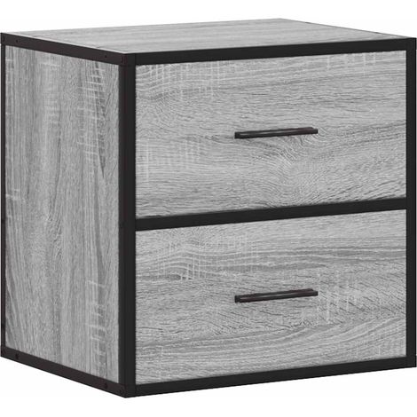 Maison Exclusive - Wand-Nachttisch Grau Sonoma 40x31x39,5 cm