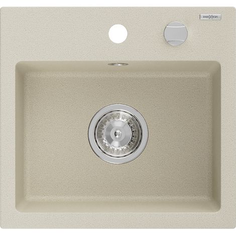 Mexen Milo 1-Becken-Granit-Spüle 435 x 410 mm, Beige - 6505441000-69 (1/5)
