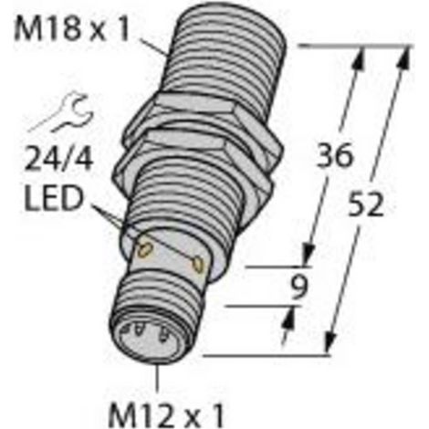 Turck Capteur inductif affleurant PNP, fermeture BI8-M18-AP6X-H1141 (1/3)